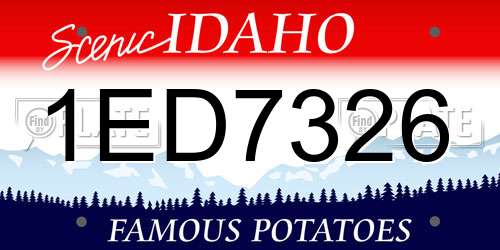1ED7326 Idaho License Plate