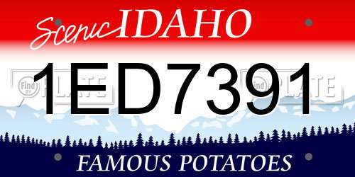 1ED7391 Idaho License Plate