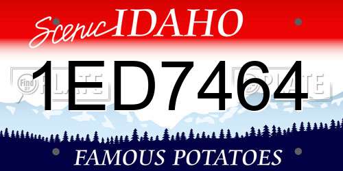1ED7464 Idaho License Plate
