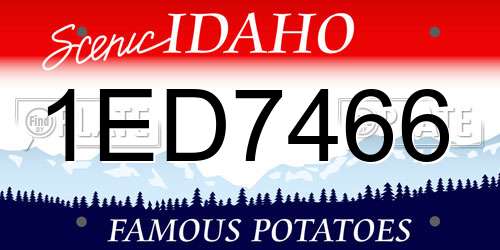 1ED7466 Idaho License Plate