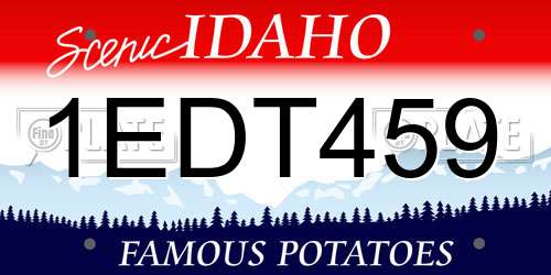 1EDT459 Idaho License Plate