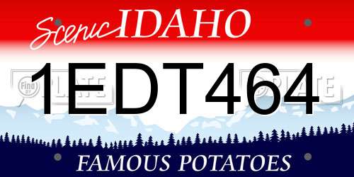 1EDT464 Idaho License Plate