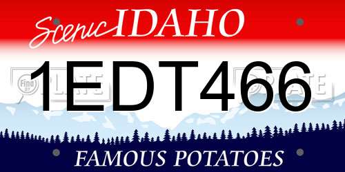 1EDT466 Idaho License Plate