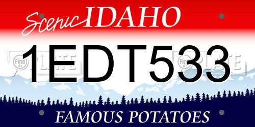 1EDT533 Idaho License Plate