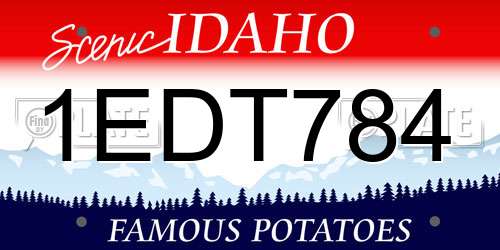 1EDT784 Idaho License Plate