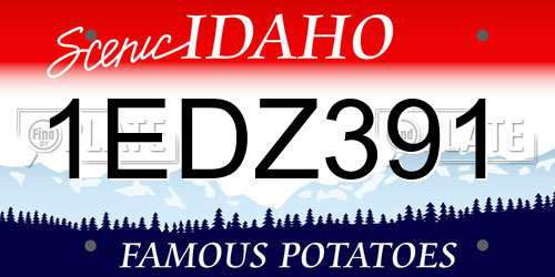 1EDZ391 Idaho License Plate