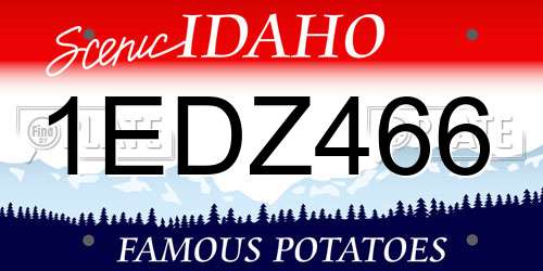 1EDZ466 Idaho License Plate