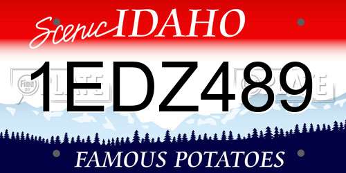 1EDZ489 Idaho License Plate