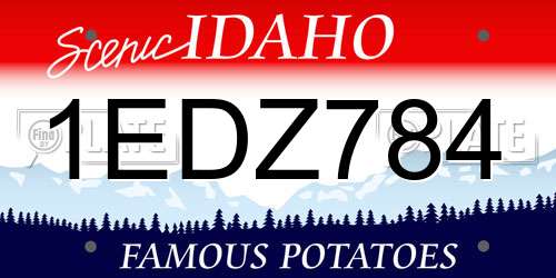 1EDZ784 Idaho License Plate
