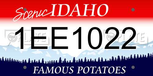 1EE1022 Idaho License Plate