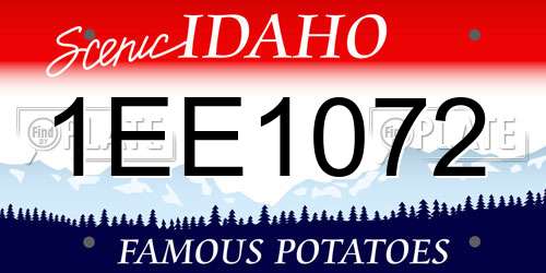 1EE1072 Idaho License Plate