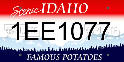 1EE1077 Idaho License Plate