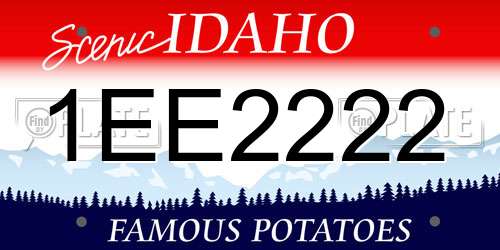1EE2222 Idaho License Plate