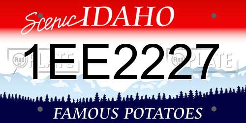 1EE2227 Idaho License Plate