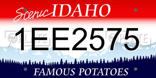 1EE2575 Idaho License Plate