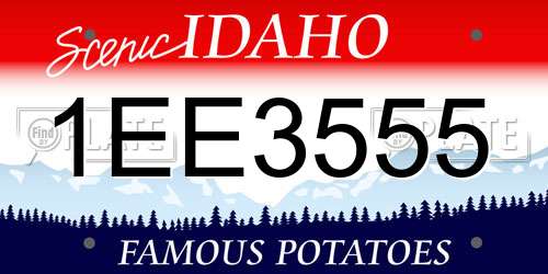 1EE3555 Idaho License Plate