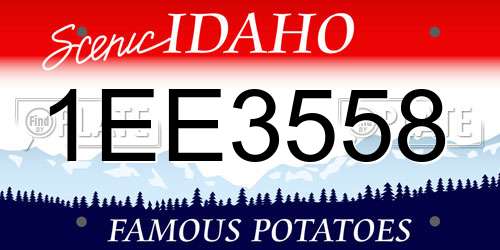1EE3558 Idaho License Plate