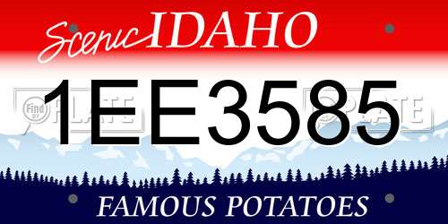 1EE3585 Idaho License Plate
