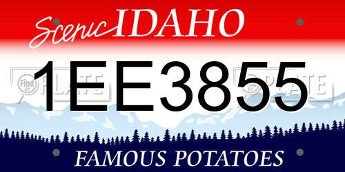 1EE3855 Idaho License Plate