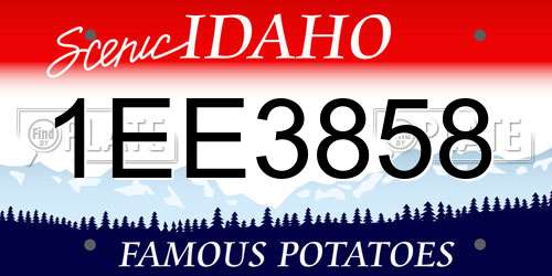 1EE3858 Idaho License Plate