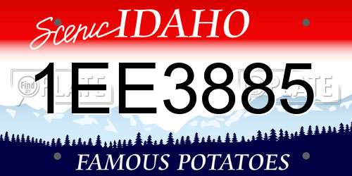 1EE3885 Idaho License Plate