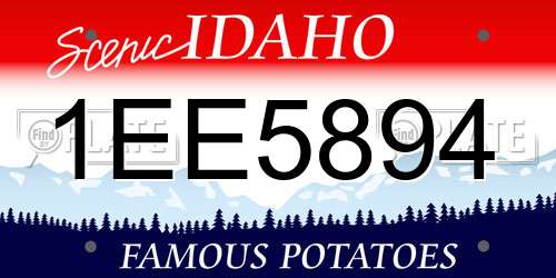 1EE5894 Idaho License Plate