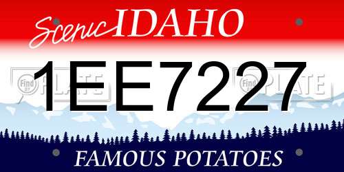 1EE7227 Idaho License Plate