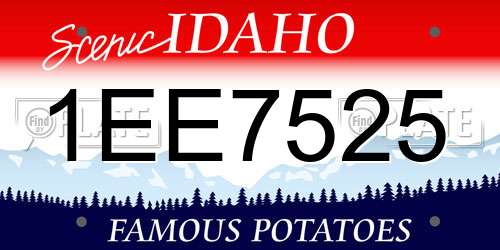 1EE7525 Idaho License Plate