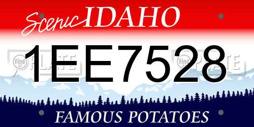1EE7528 Idaho License Plate
