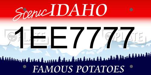 1EE7777 Idaho License Plate