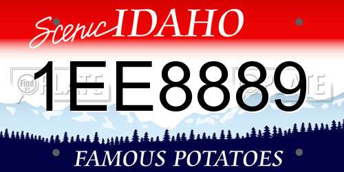 1EE8889 Idaho License Plate