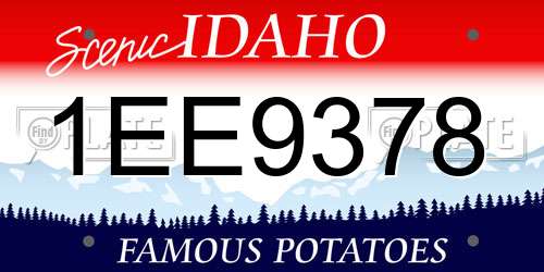 1EE9378 Idaho License Plate