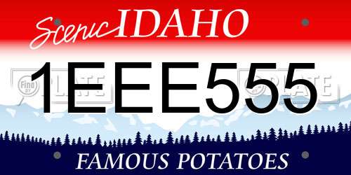 1EEE555 Idaho License Plate