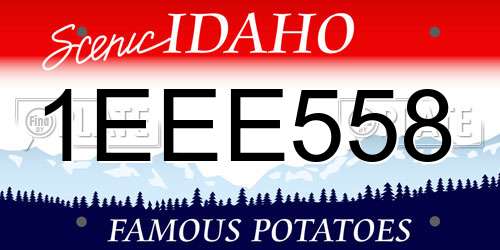 1EEE558 Idaho License Plate