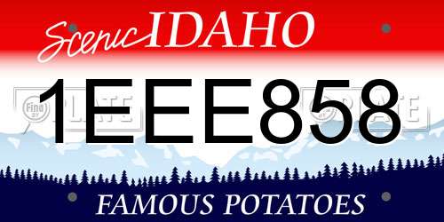 1EEE858 Idaho License Plate