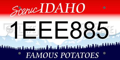 1EEE885 Idaho License Plate