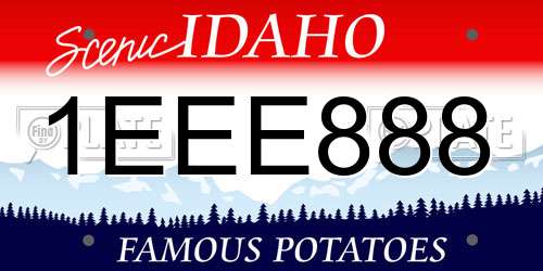 1EEE888 Idaho License Plate