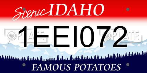 1EEI072 Idaho License Plate