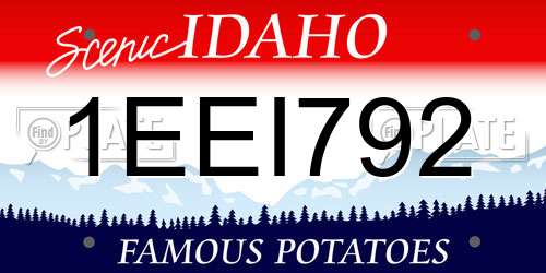 1EEI792 Idaho License Plate