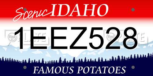 1EEZ528 Idaho License Plate