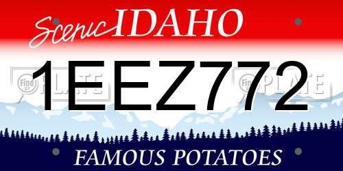1EEZ772 Idaho License Plate