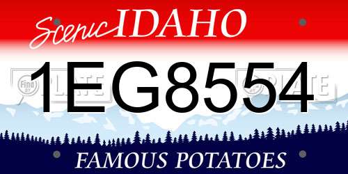 1EG8554 Idaho License Plate