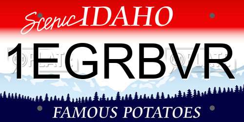 1EGRBVR Idaho License Plate