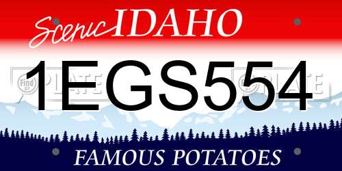 1EGS554 Idaho License Plate