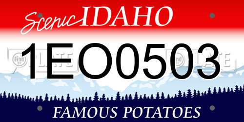 1EO0503 Idaho License Plate