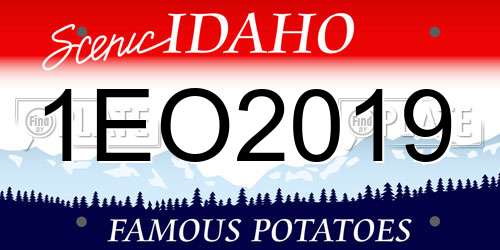 1EO2019 Idaho License Plate