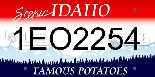 1EO2254 Idaho License Plate