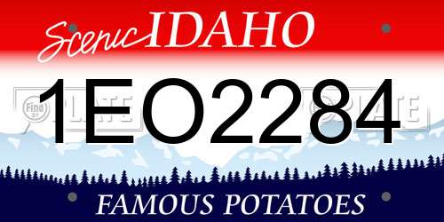 1EO2284 Idaho License Plate