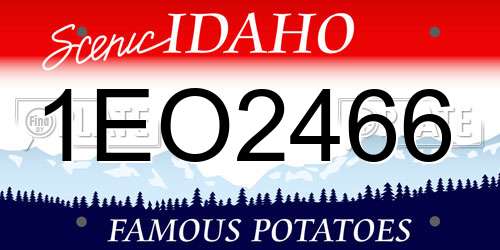 1EO2466 Idaho License Plate