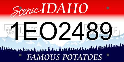 1EO2489 Idaho License Plate